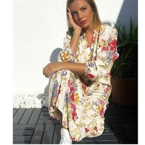 ZARA floral print long sleeve dress sz small